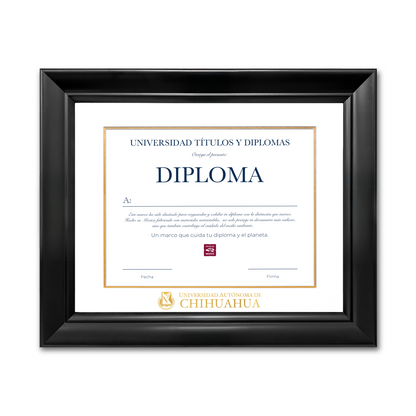 Diploma oficial UACH Marco color negro