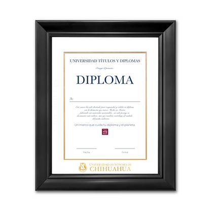 Diploma oficial UACH Marco color negro