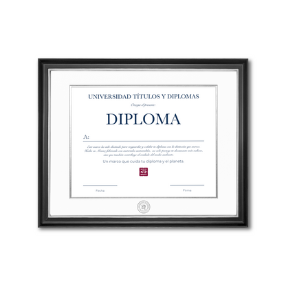 Diploma oficial UAdeC Marco negro con filo dorado