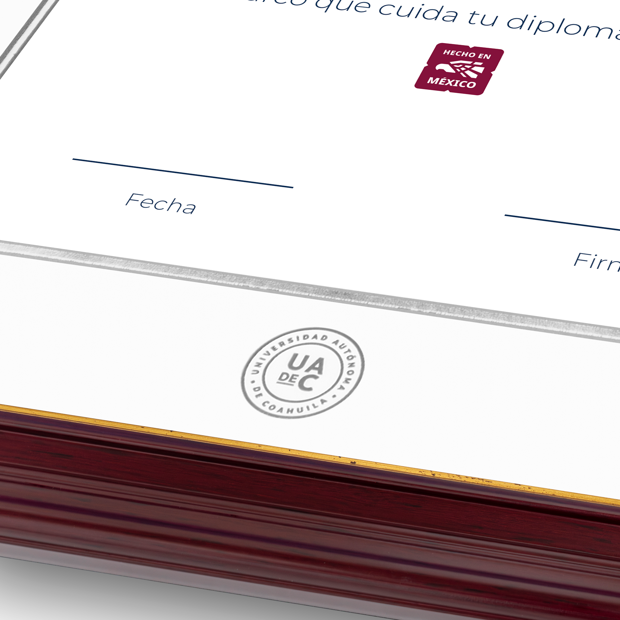 Diploma oficial UAdeC Marco con filo dorado
