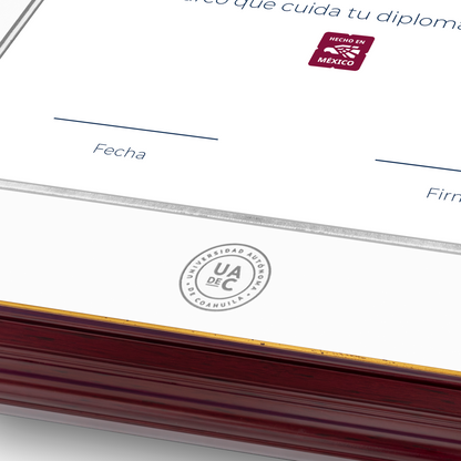 Diploma oficial UAdeC Marco con filo dorado