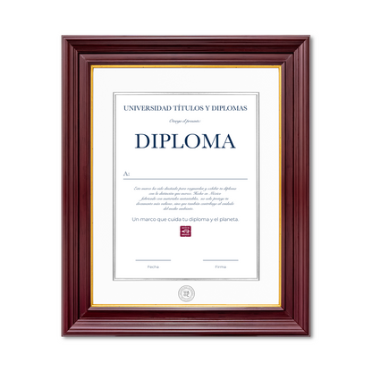 Diploma oficial UAdeC Marco con filo dorado