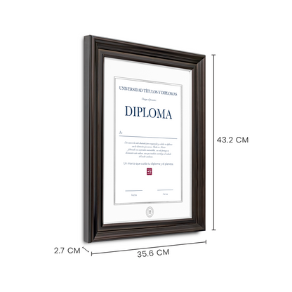 Diploma oficial UAdeC marco color negro
