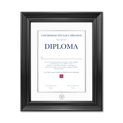 Diploma oficial UAdeC Marco color negro con relieves