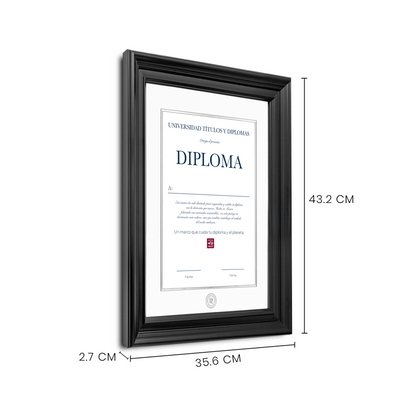 Diploma oficial UAdeC Marco color negro con relieves