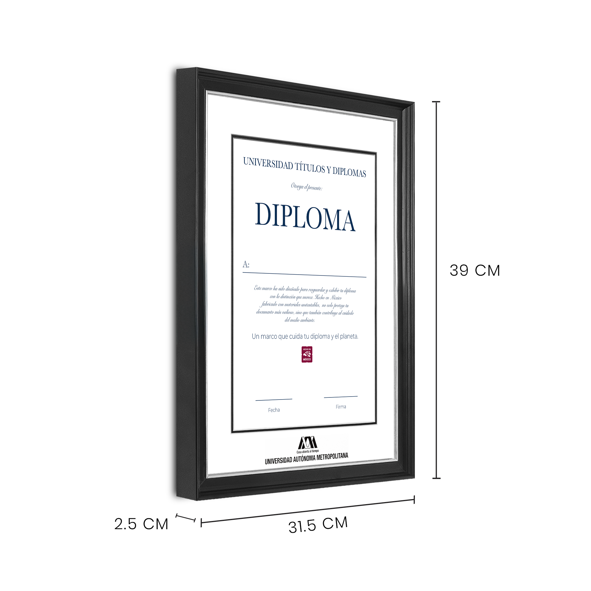 Diploma oficial UAM Marco negro