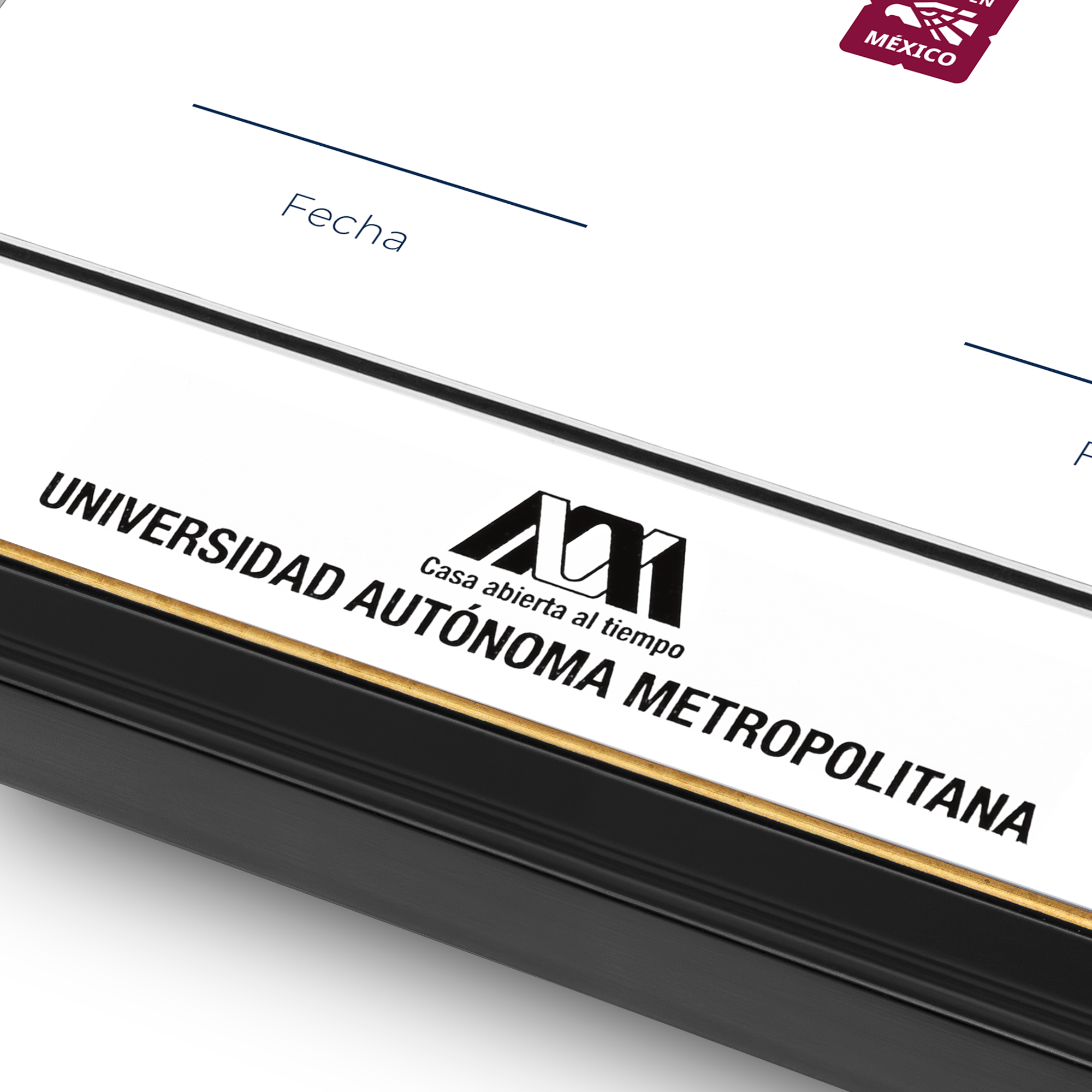 Diploma oficial UAM Marco negro con filo dorado