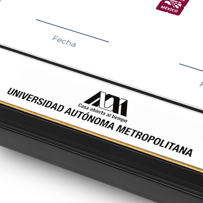 Diploma oficial UAM Marco negro con filo dorado