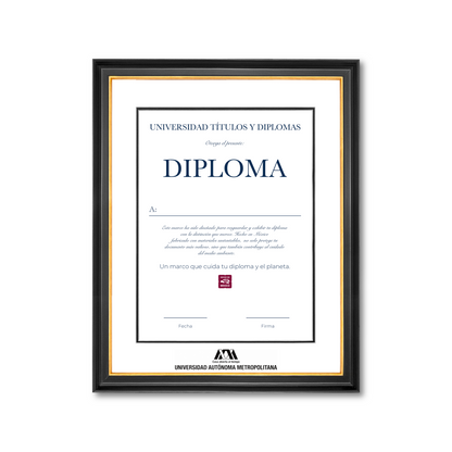Diploma oficial UAdeC Marco negro