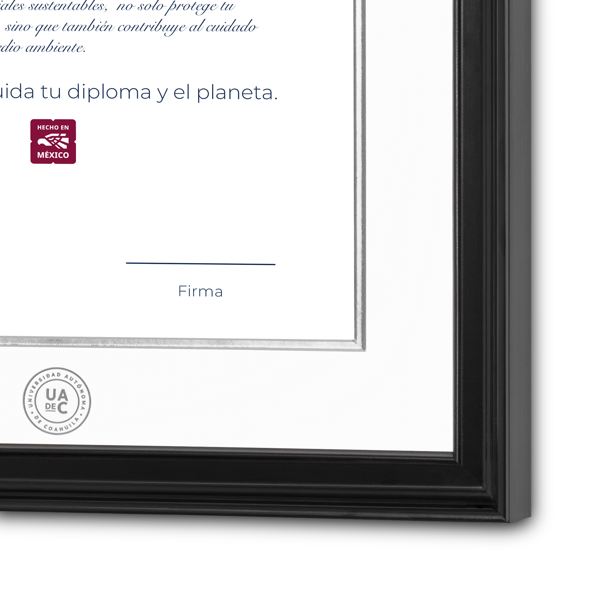 Diploma oficial UAdeC Marco negro