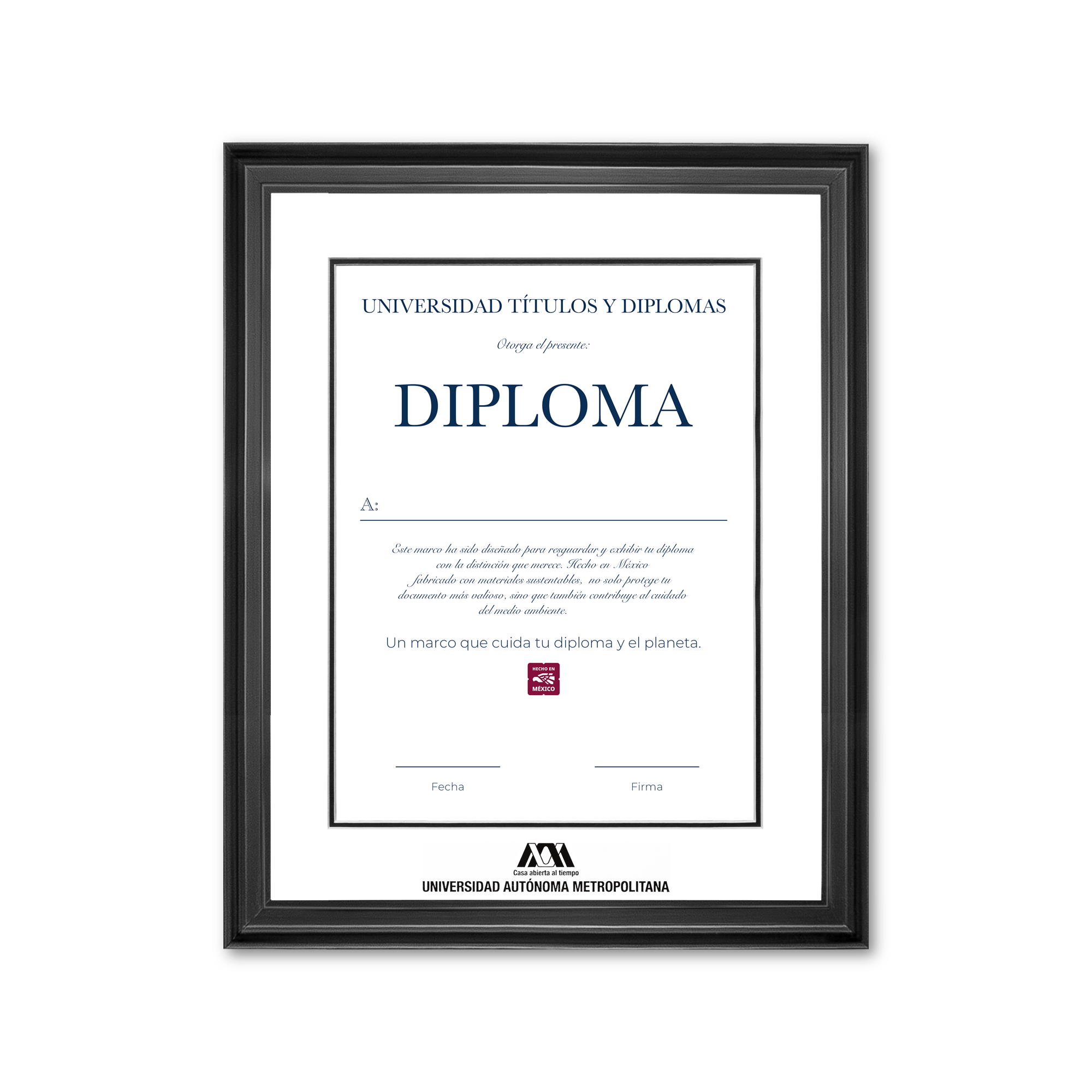 Diploma oficial UAM Marco negro