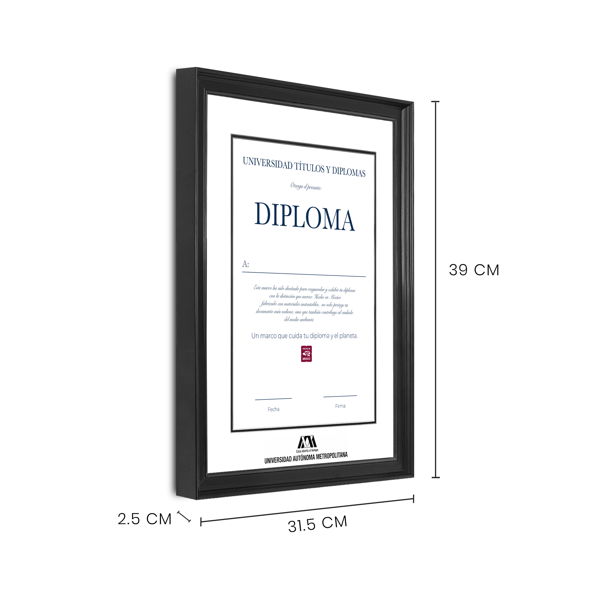 Diploma oficial UAM Marco negro