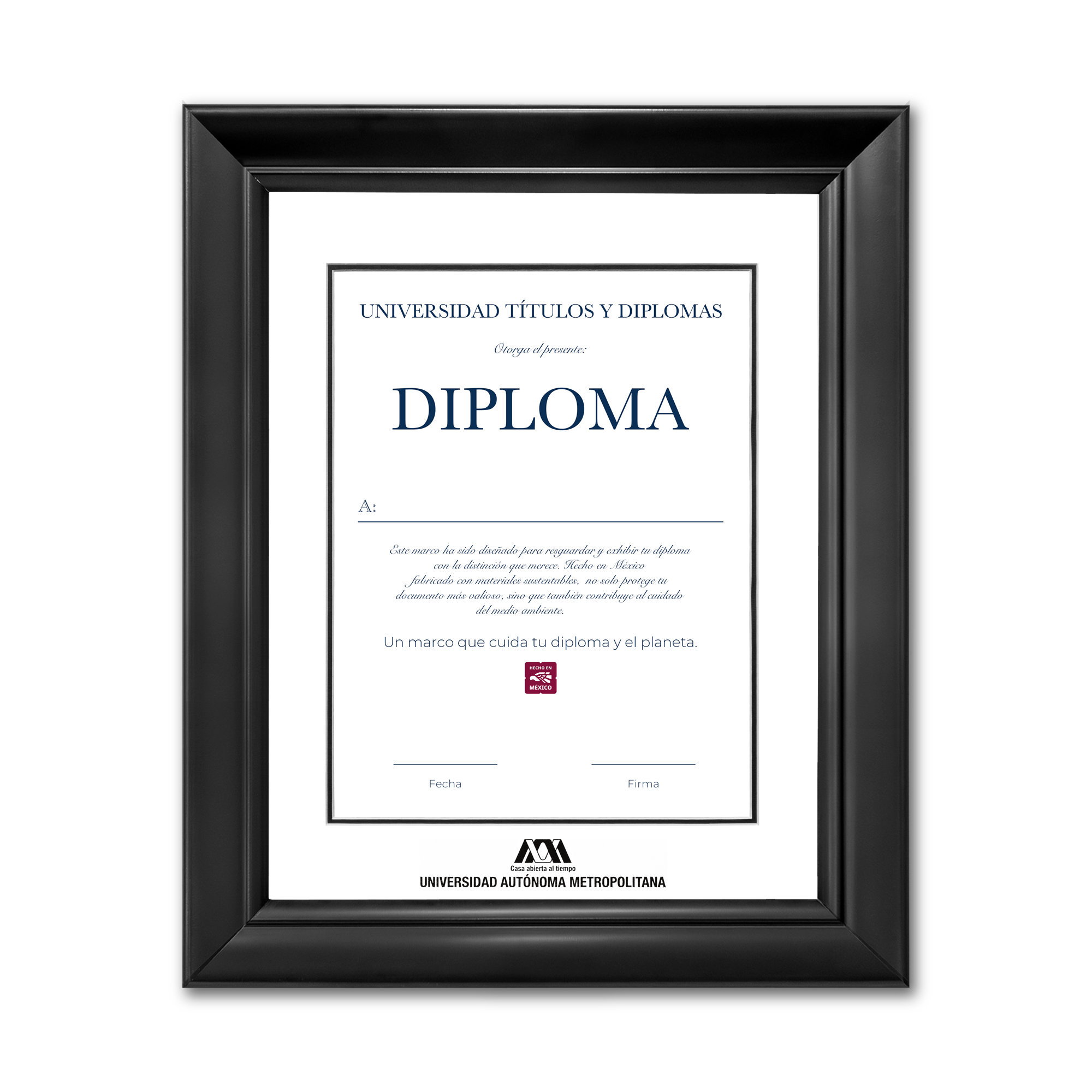 Diploma oficial UAM Marco color negro