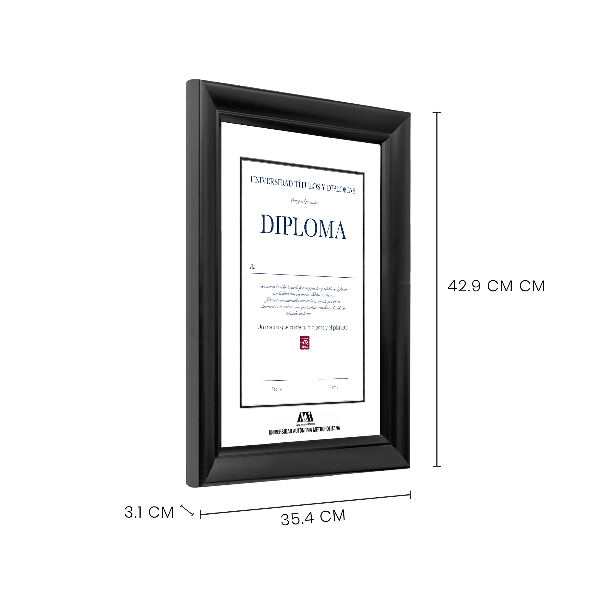 Diploma oficial UAM Marco color negro