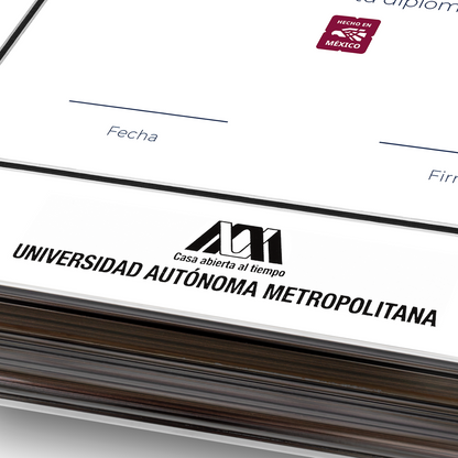 Diploma oficial UAM Marco color negro