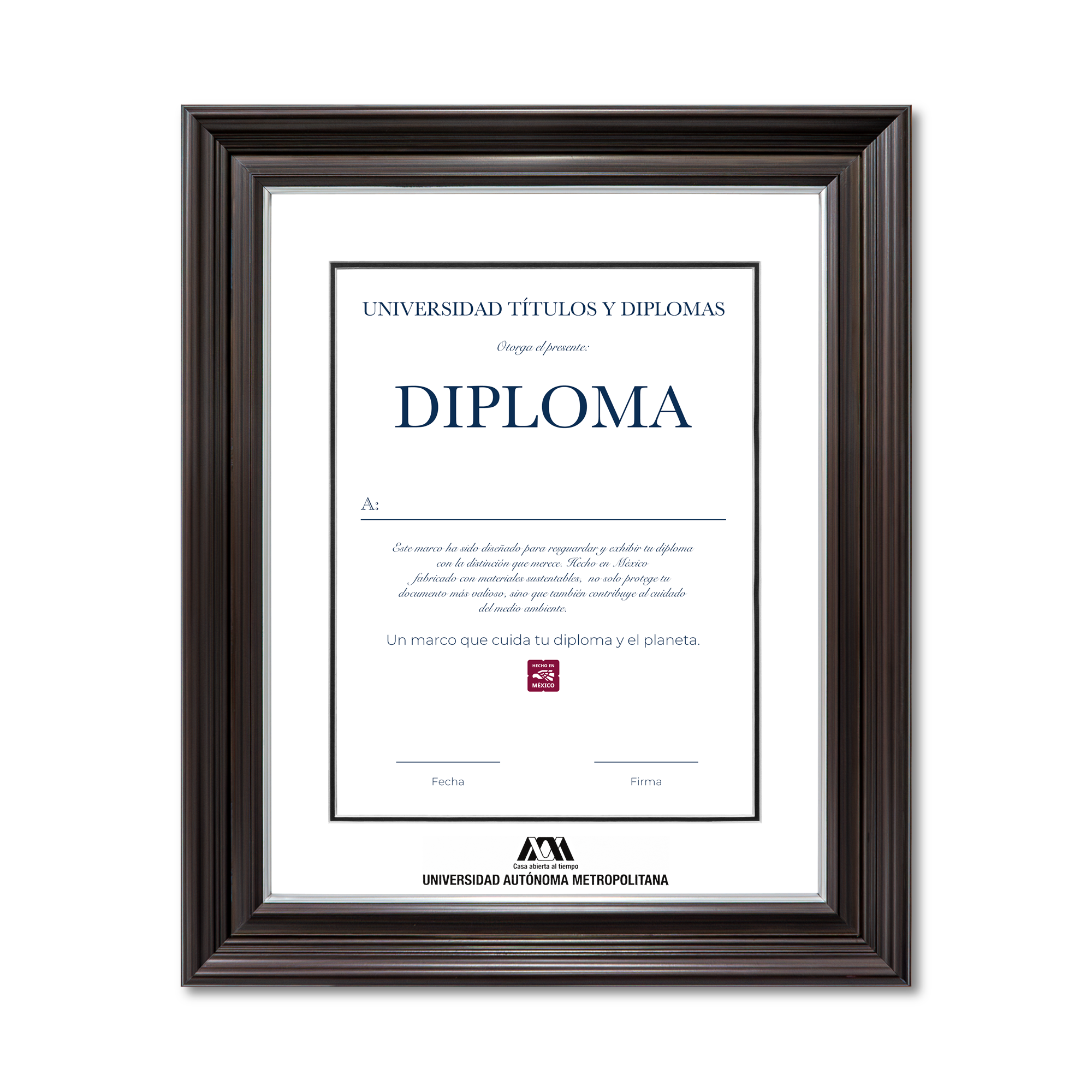Diploma oficial UAM Marco color negro