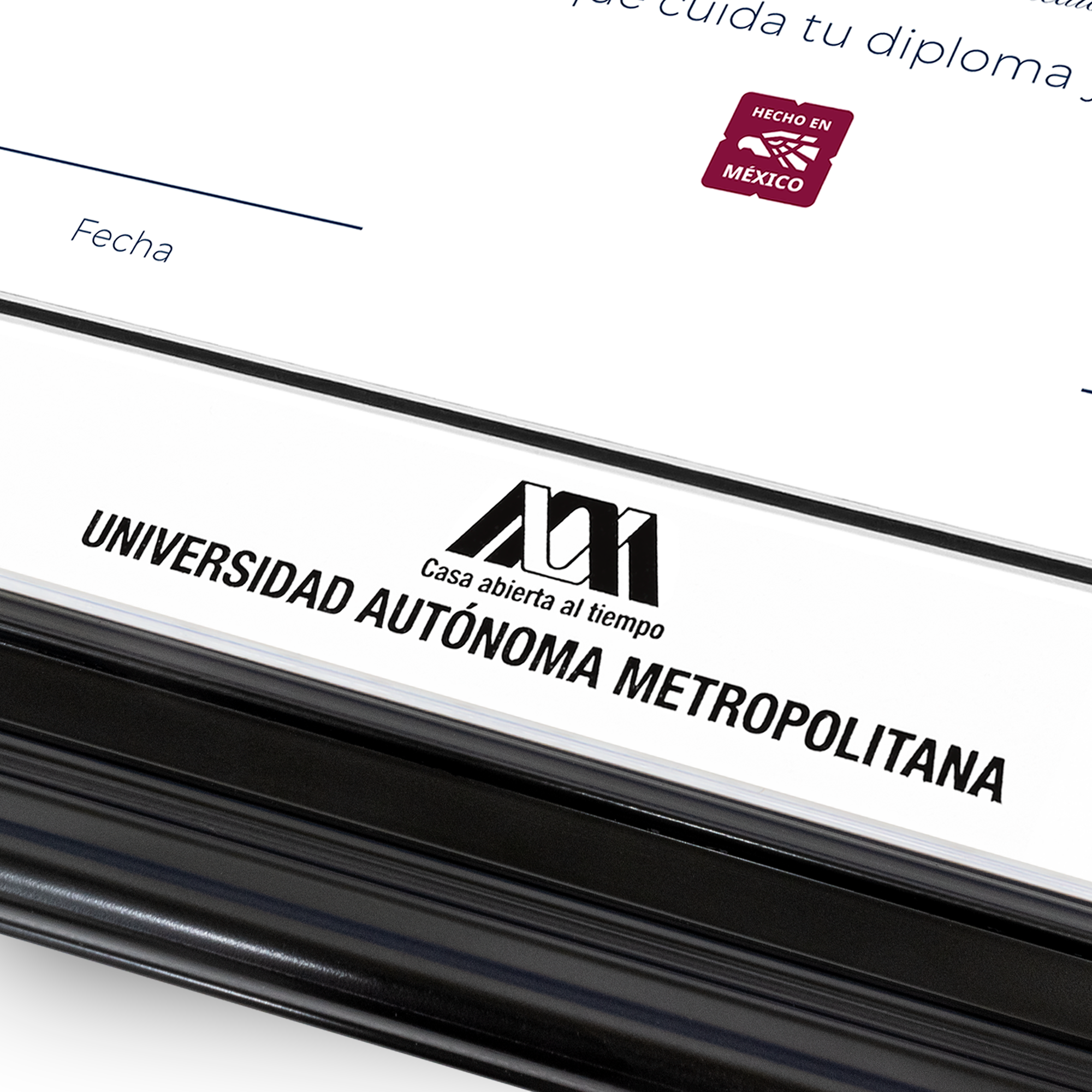 Diploma oficial UAM Marco negro con filo dorado