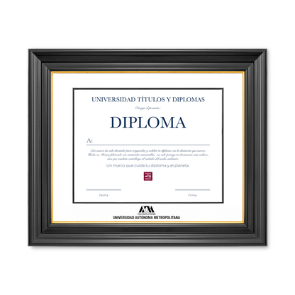 Diploma oficial UAM Marco color caoba