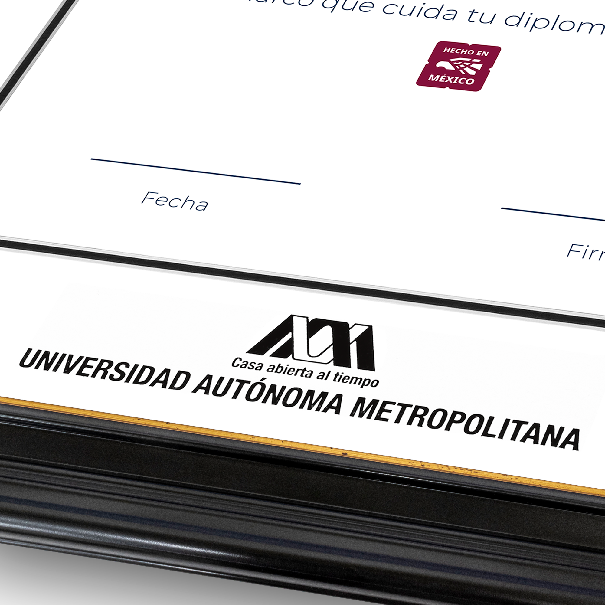 Diploma oficial UAM Marco color negro con relieves