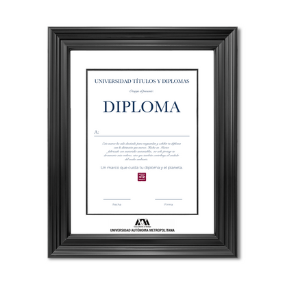 Diploma oficial UAM Marco color caoba