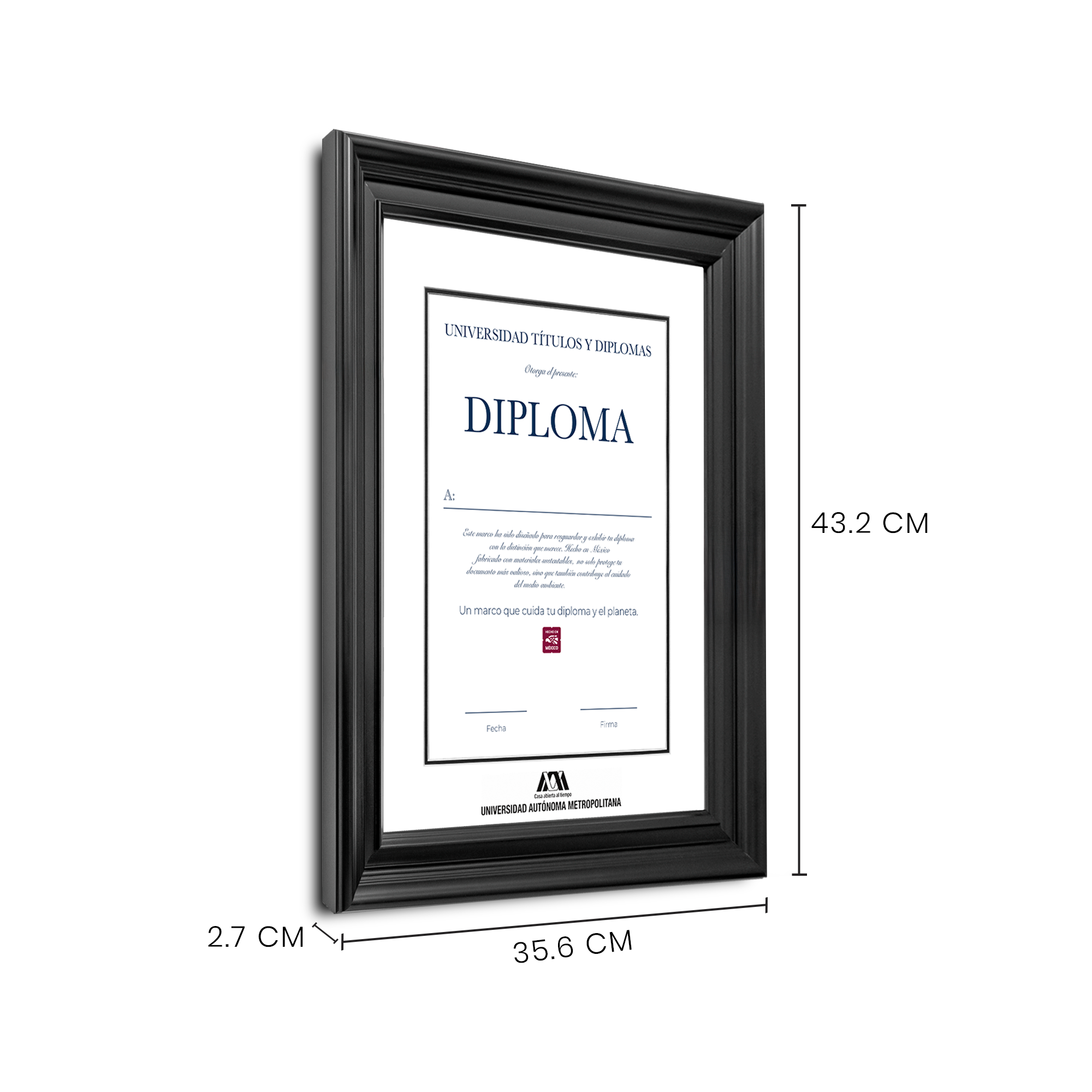 Diploma oficial UAM Marco color caoba