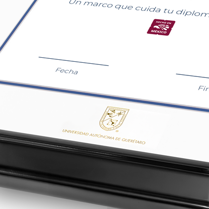 Diploma oficial UAQ Marco color negro