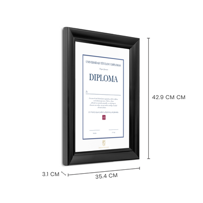 Diploma oficial UAQ Marco color negro