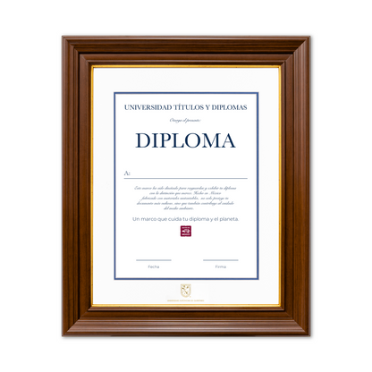 Diploma oficial UAQ Marco color nogal