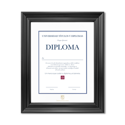 Diploma oficial UAQ Marco color negro con relieves