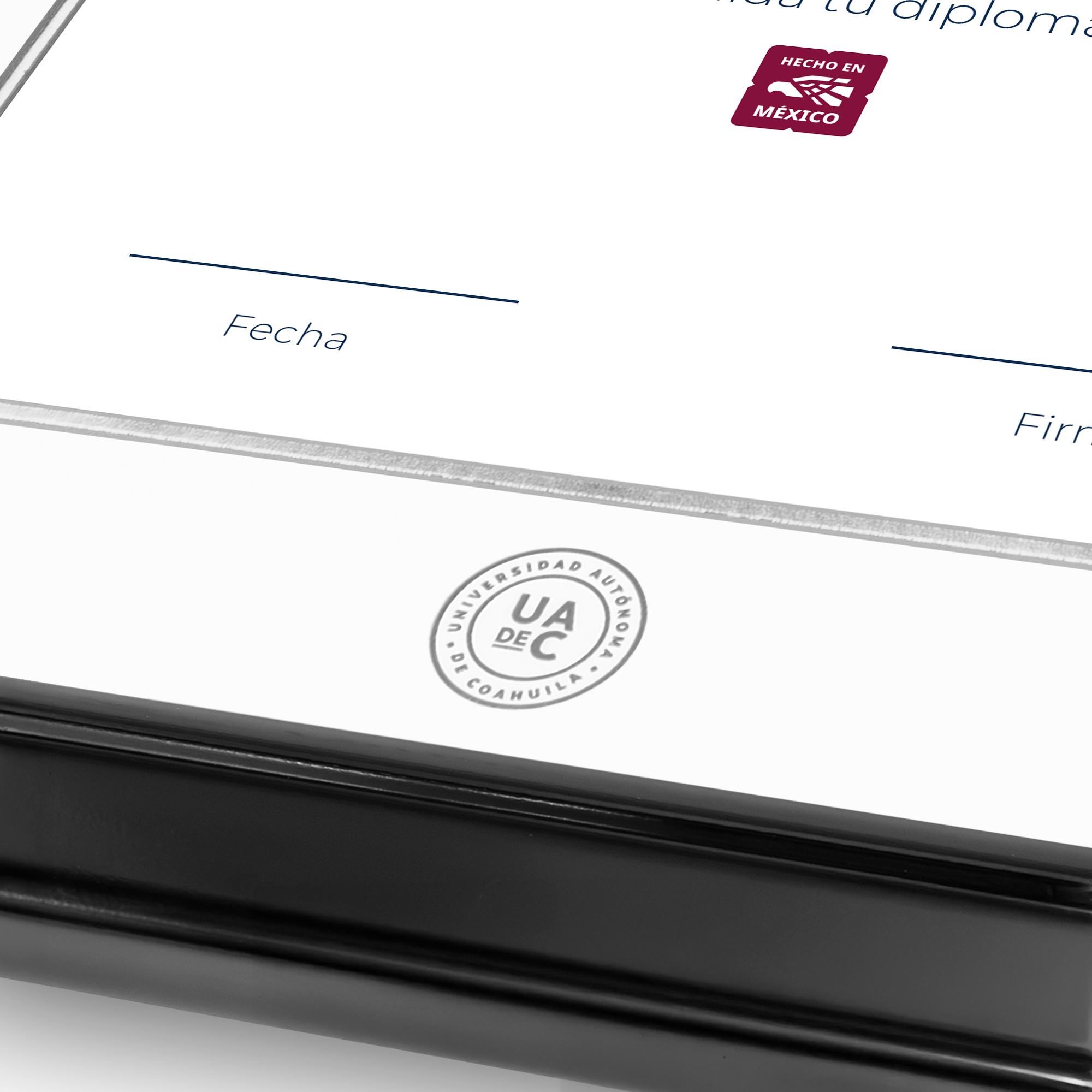 Diploma oficial UAdeC Marco color negro