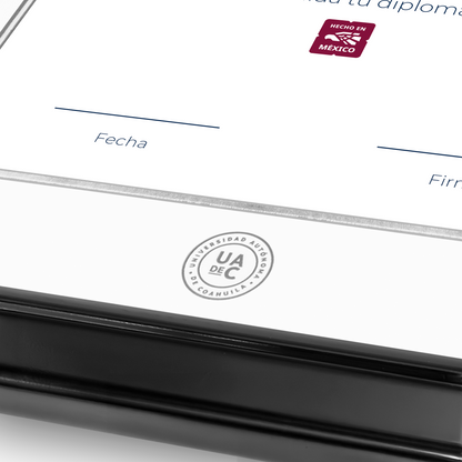 Diploma oficial UAdeC Marco color negro