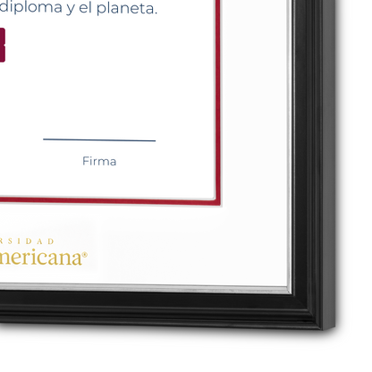 Diploma oficial UP Marco negro con filo plateado