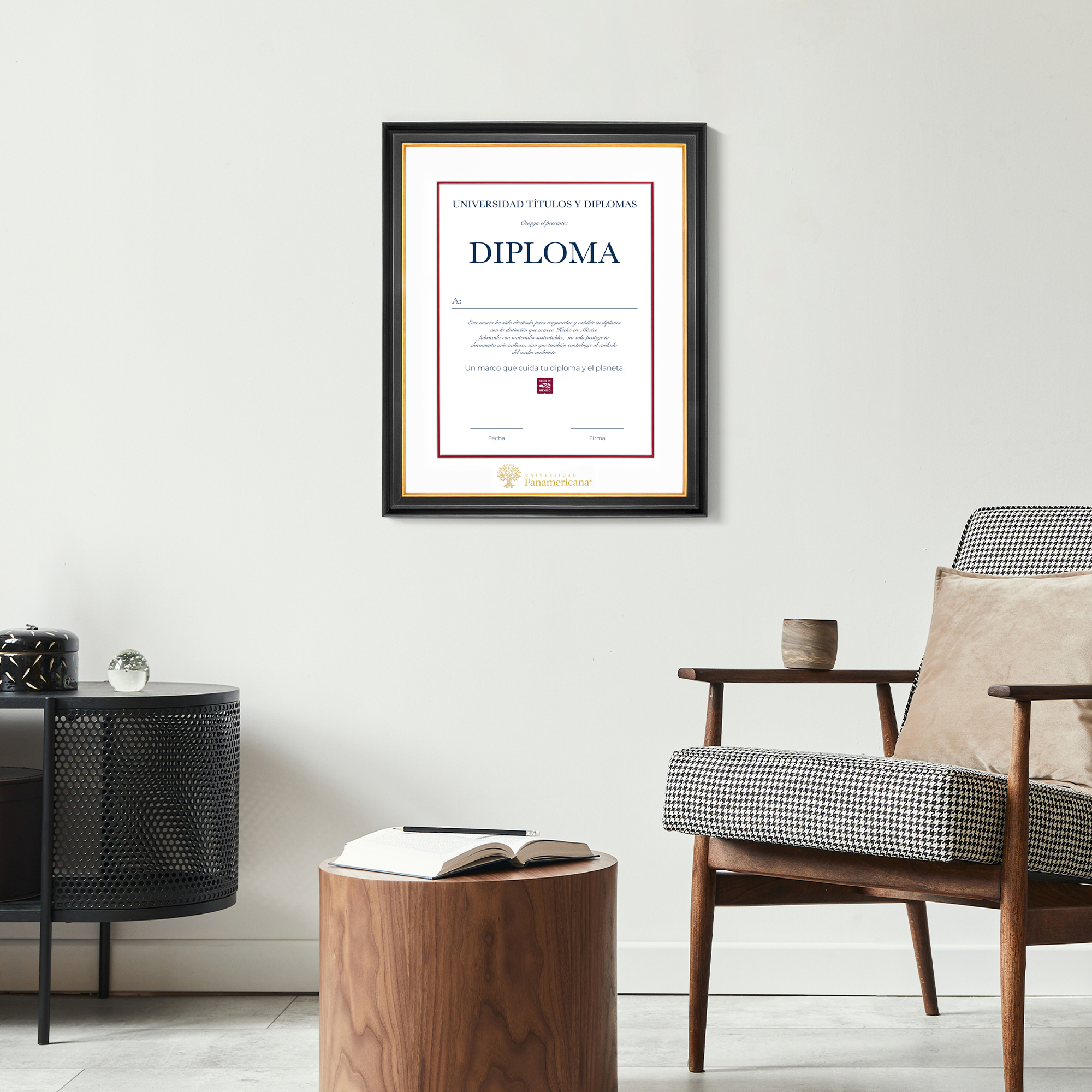 Diploma oficial UP Marco negro