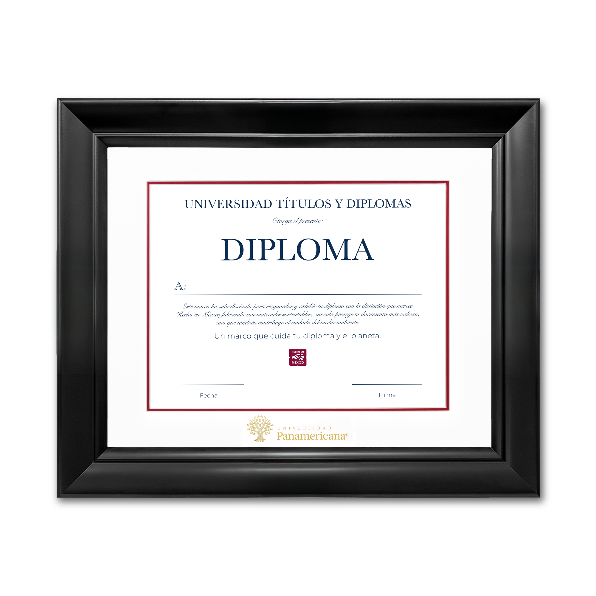 Diploma oficial UP Marco color negro