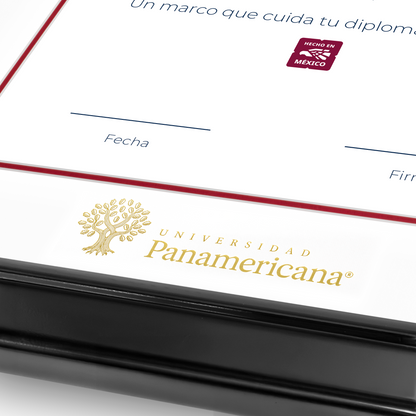 Diploma oficial UP Marco color negro con relieves