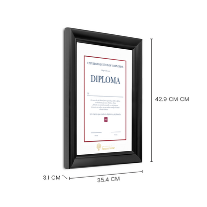 Diploma oficial UP Marco color negro con relieves