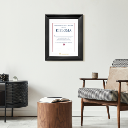 Diploma oficial UP Marco color negro
