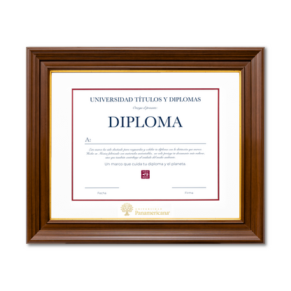 Diploma oficial UP Marco color nogal
