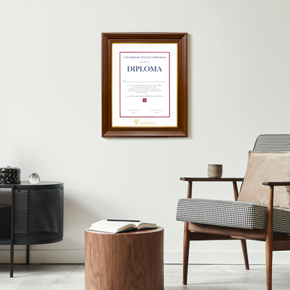 Diploma oficial UP Marco color nogal