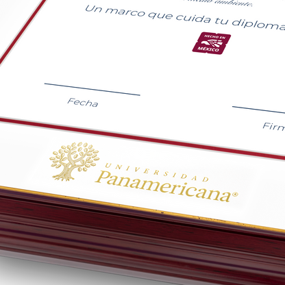 Diploma oficial UP Marco color nogal con filo dorado