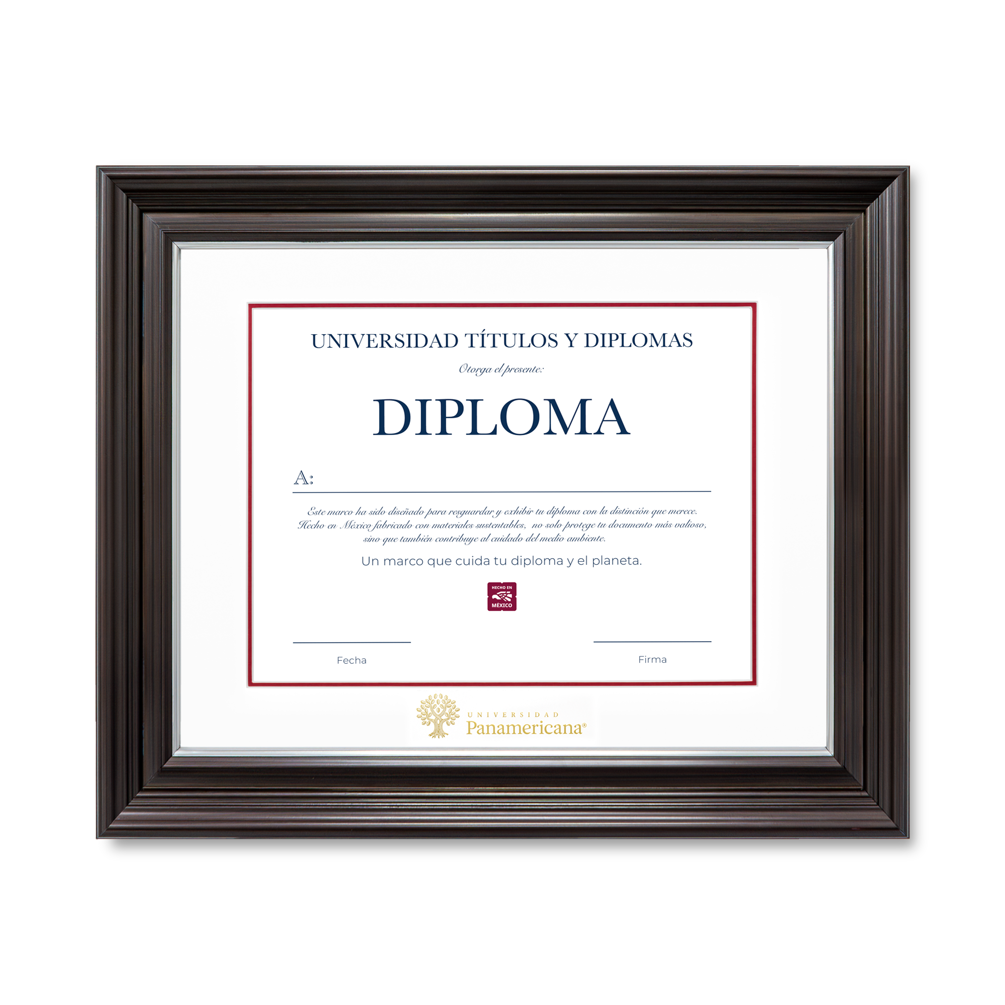 Diploma oficial UP marco color negro
