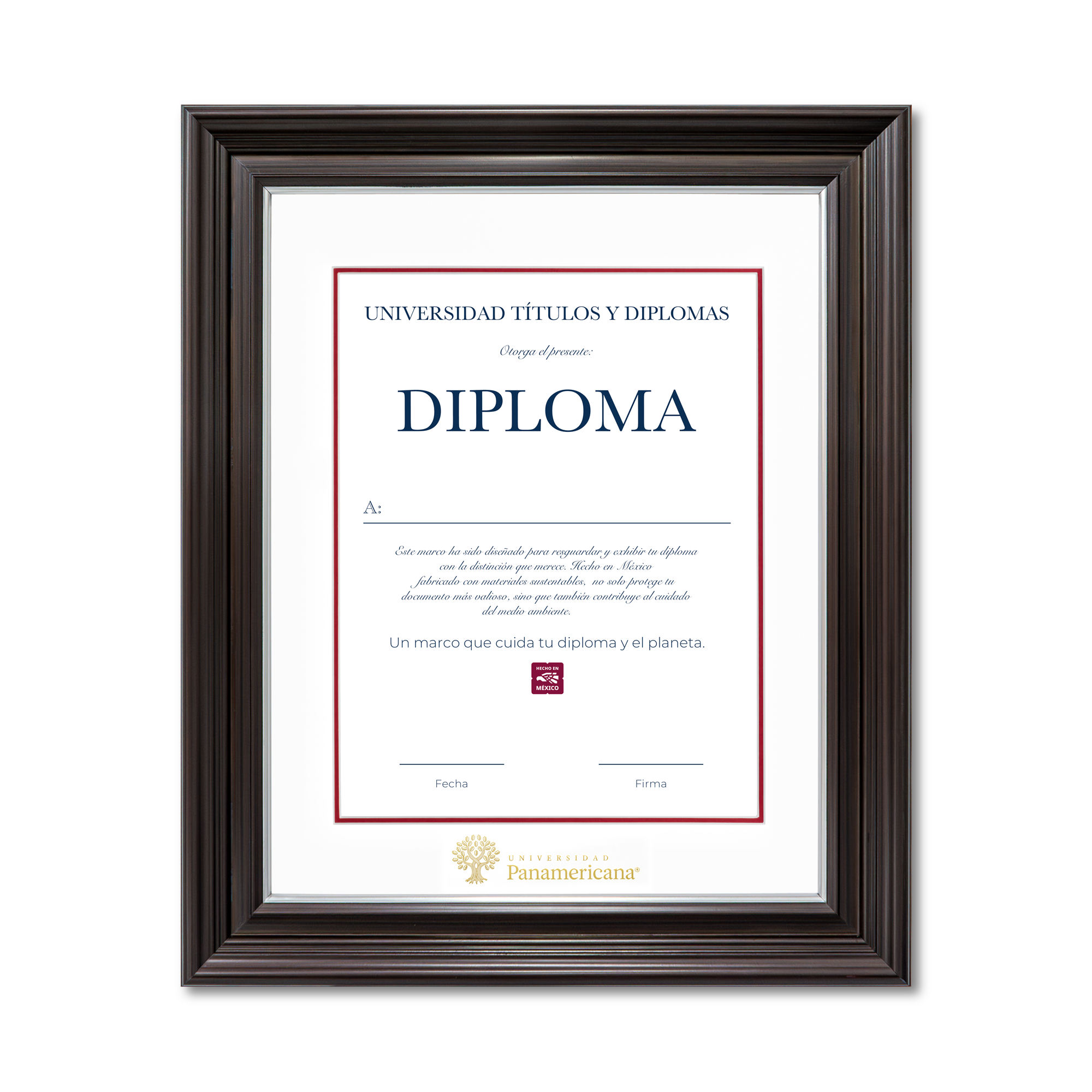 Diploma oficial UP marco color negro