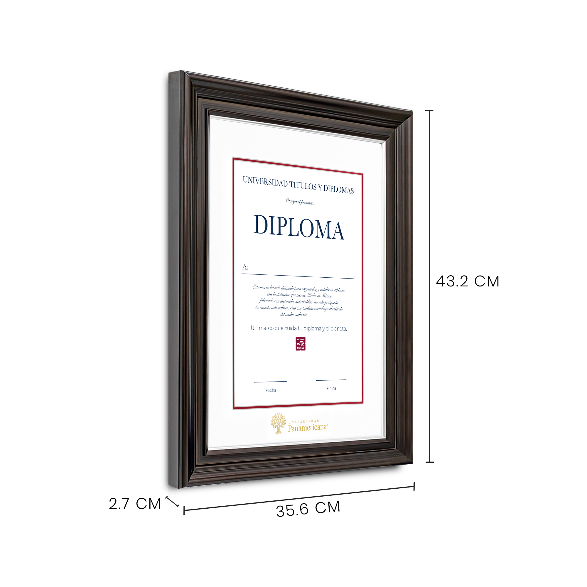 Diploma oficial UP marco color negro