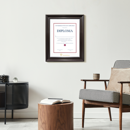 Diploma oficial UP marco color negro