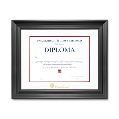 Diploma oficial UP Marco color negro con relieves