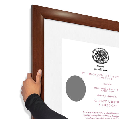 Marco para Título Profesional Color Nogal