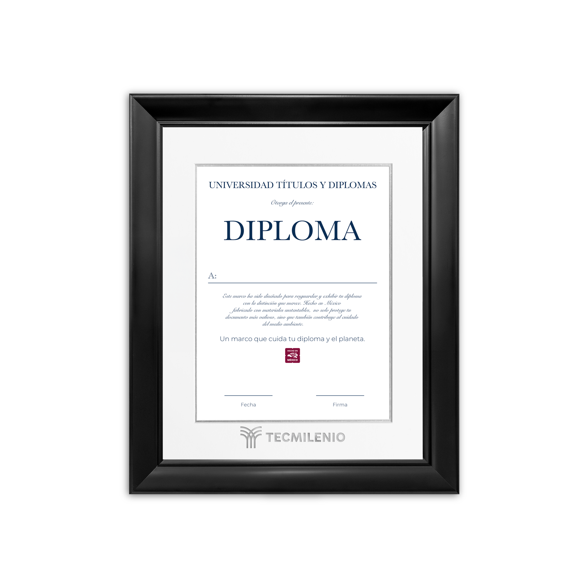 Diploma oficial Tecmilenio Marco color negro