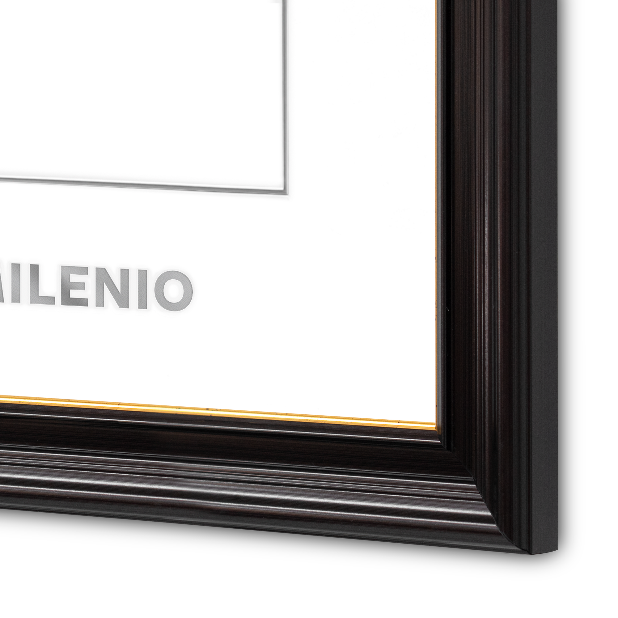 Marco Oficial en Color Chocolate con Filo Dorado para Universidad Tecmilenio