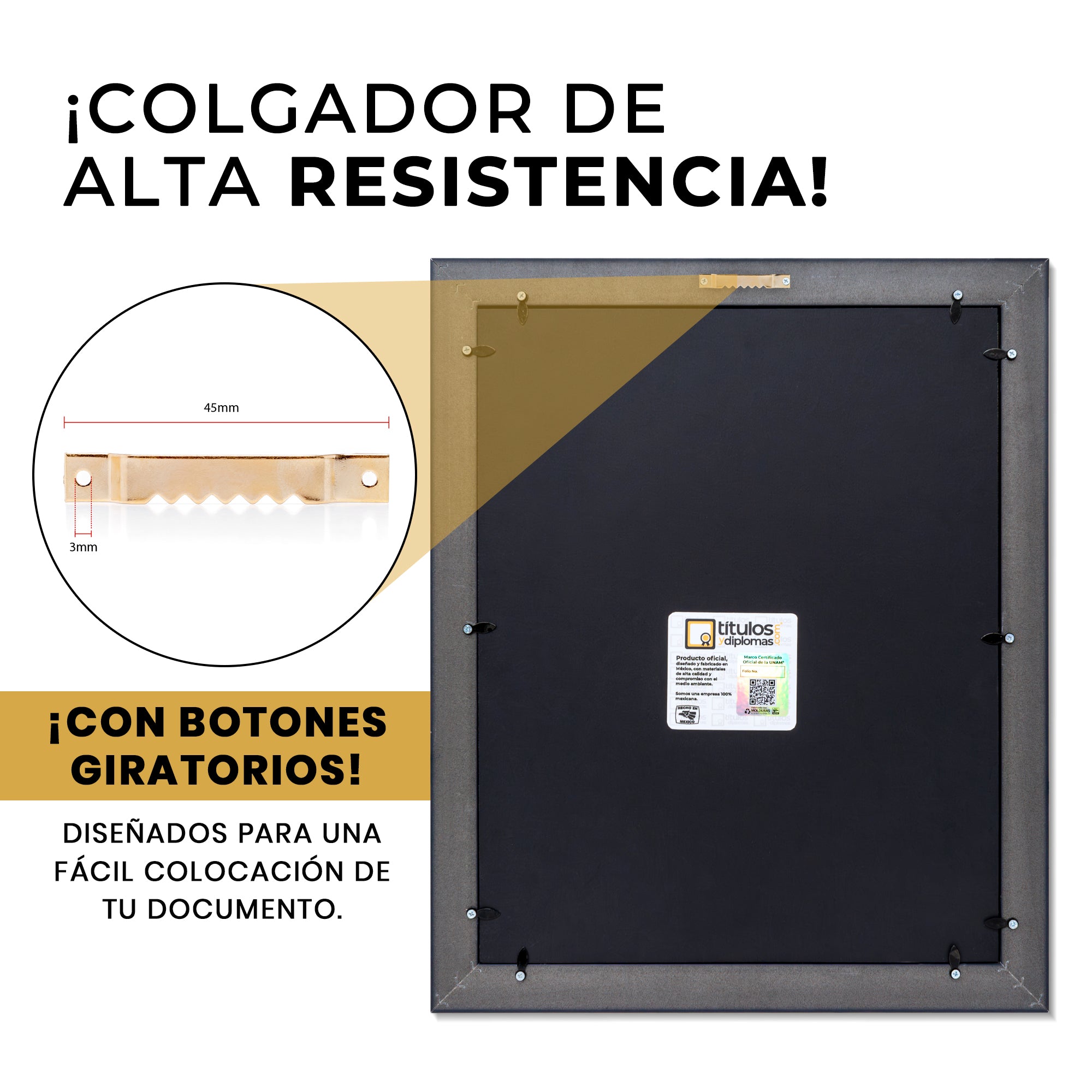Marco para Título Profesional Madera