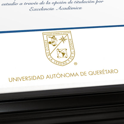 Marco Oficial en Color Negro con Relieves para Universidad UAQ